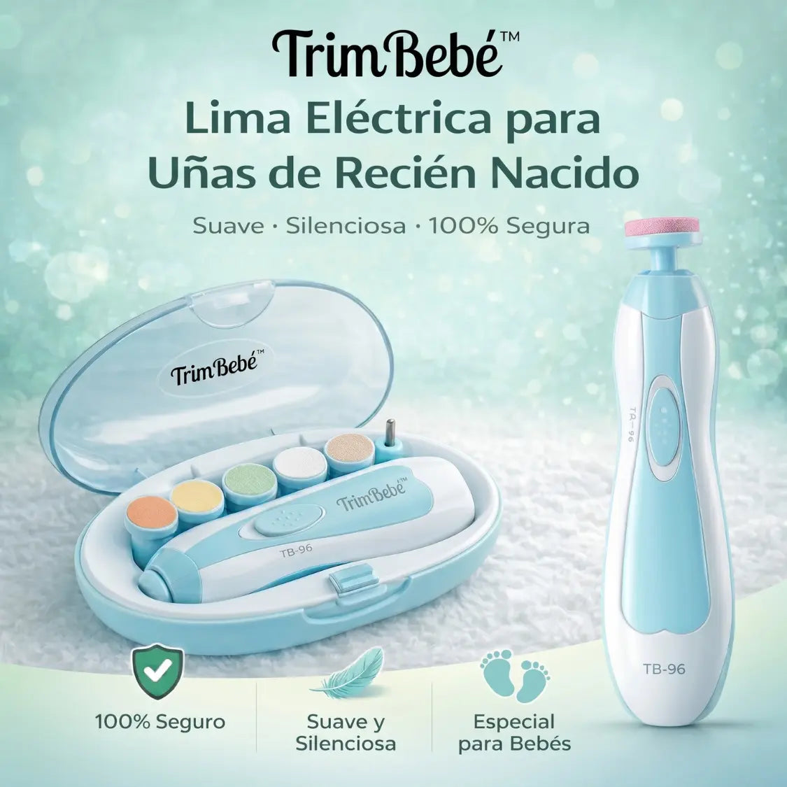 TrimBebé™ — Cortaúñas Eléctrico para Bebés